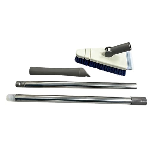 Tub Tile Scrubber Brush 2 in 1 Cleaning Brush 33.46 Inch, Adjustable Telescopic Pole Stiff Bristles Scouring Pads for Cleaning Bathroom Kitchen Toilet Wall Tub Tile Sink Non Scratch (Khaki) - color: Khaki