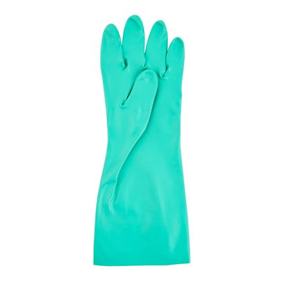 Restaurantware-Clean Tek Professional 15 Mil Medium Cleaning Gloves, 1 Pair Of Long Cuff Gloves - Flock Lining, No-Powder, Green Nitrile Chemical Tolerant Gloves, No-Latex, Heavy-Duty Tasks - color: Green, size: Medium