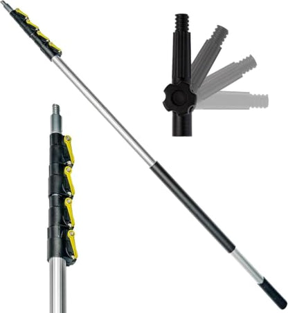 DOCAZOO DOCA Telescoping Pole 7-28 Ft - Extension Pole for Cleaning, Feather Duster, Window Washing Kit, Paint Roller, Window Squeegee - High Reach Extendable Kit for Indoor & Outdoor - Pole Only - size: 28 Ft, style: Pole Only