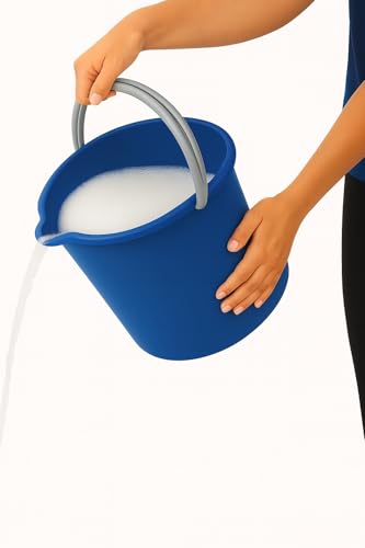10QT (9.5L) Cleaning Bucket with Handle and Spout - Blue | Heavy Duty Mop Bucket for Household Use, Utility Pail for Car Wash - Plastic Buckets, Plastic Buckets with Handles - color: Blue