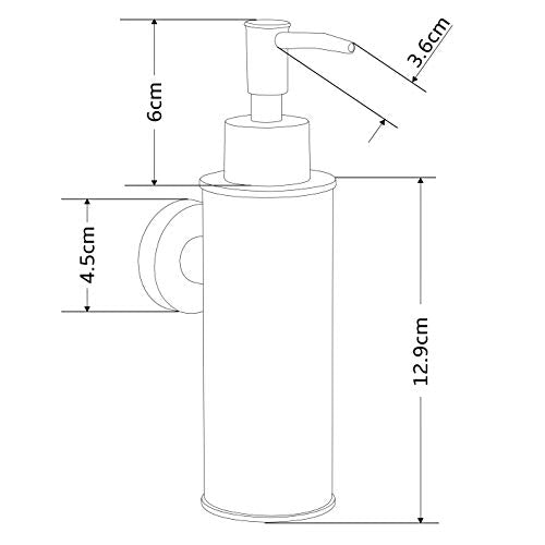 BGL Soap Dispenser Stainless Stee Black Round 304 Wall Mount Liquid and Soap Dispenser for Kitchen and Bathroom - color: Black