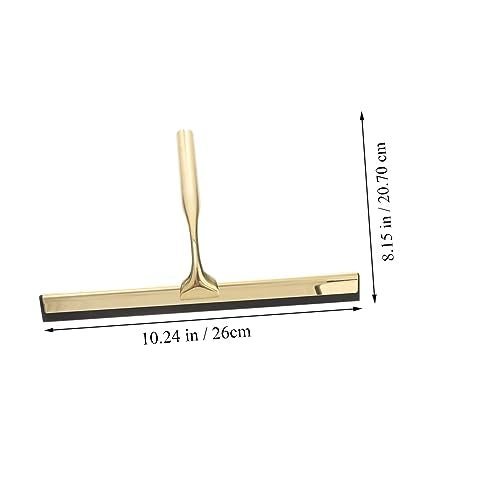 Shower Squeegee Deluxe Stainless Steel Wiper for Glass Mirrors Windows and Tiles Weighted Handle for Smooth Cleaning for Bathroom and Home Use Golden