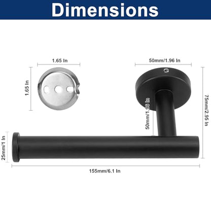 NearMoon Bathroom Toilet Paper Holder, Premium SUS304 Stainless Steel Rustproof Wall Mounted Toilet Roll Holder for Bathroom, Kitchen (1 Pack, Matte Black) - color: Matte Black