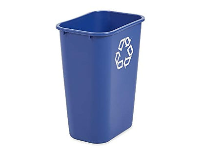 Rubbermaid Commercial Products Deskside Recycling Can, 10.25-Gallon/41-Quart, Blue Recycling Symbol, Plastic, for Bedroom/Bathroom/Office/Under Desk/Sink - color: Blue, size: 10.25 Gallons