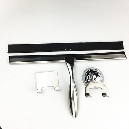 3pcs Shower Squeegee Stainless Steel Suction Cup Holder for Glass Tile Mirror Cleaning