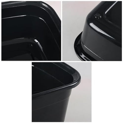 Asking 14 Quart Rectangular Plastic Dish Pan Tub, Portable Washbasin, Black