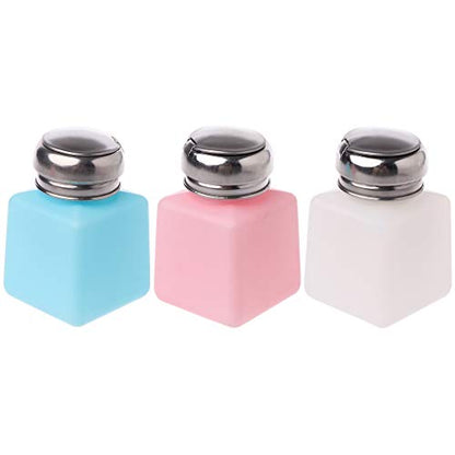 100ml Dispenser Anti-Static Push Down Bottles Lockable Square Bottle Multipurpose Bottle Blue/White,stainless steel, plastic