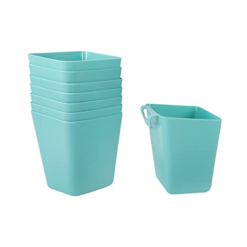 8 Pack Hanging Cup Holders, Multipurpose Rolling Cart Accessories Utility Cart Accessories For Art & Craft Supplies, Space Saving Hanging Storage Basket Pencil Holder Makeup Organizers (Blue) - color: Blue