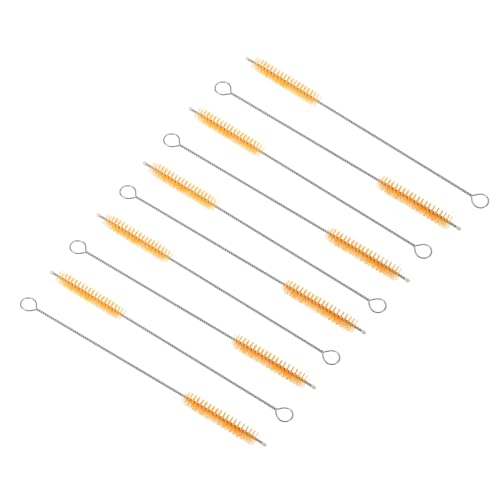 PATIKIL 8"x3/8" Long Straw Brush, 10 Pcs Drinking Straw Cleaning Brush Nylon Pipe Tube Cleaner Brush for Cleaning Straws Pot Spout, Yellow - color: Yellow, size: 8"x3/8"