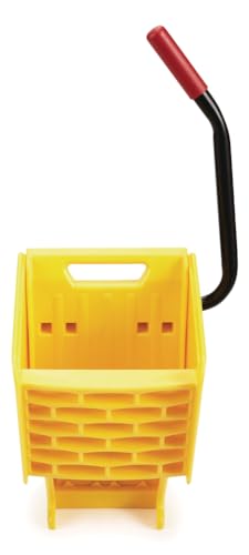 Rubbermaid Commercial Products WaveBrake 26 Qt. Side-Press Mop Bucket and Wringer Combo on Wheels, Yellow, for Professional/Industrial/Business Heavy-Duty Floor Cleaning/Mopping - size: 26 Qt
