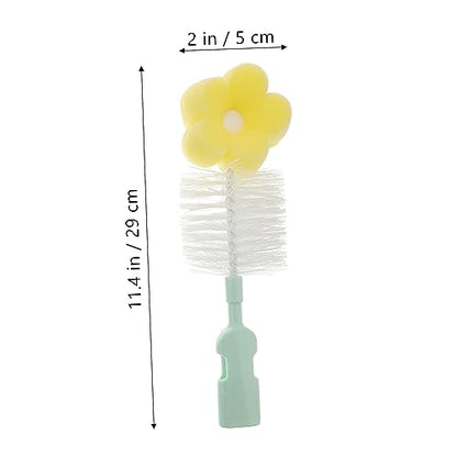 5-in-1 Bottle Brush Set Travel Bottle Brush Stainless Steel Pp Sponge 29cm Random Color