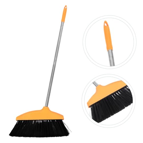 Amosfun Soft Bristle Broom with Long Handle Heavy Duty Indoor and Outdoor Sweeping Broom for Home Cleaning Non-Stick for Kitchen and Garage