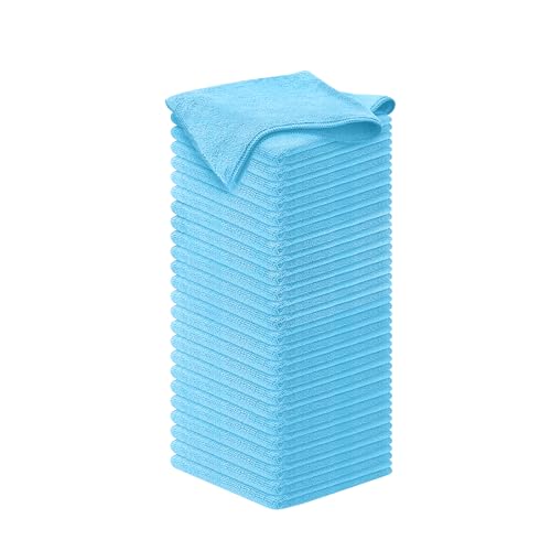 USANOOKS Microfiber Cleaning Cloth - Turq - 50Pcs (12.5x12.5 inch) High Performance - 1200 Washes, Ultra Absorbent Car Towel Traps Grime & Liquid for Streak-Free Mirror Shine - car Washing Cloth - color: Turqoise, size: Pack of 50