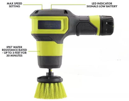 FVG51K-A95SPBK223 Fits For RYOBI USB Lithium Compact Scrubber Kit with Battery, Charging Cord, Medium Bristle Brush, & Scrubber Accessory Kit (11-Piece)