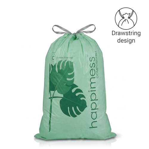 happimess 13.2 Gallon (50L) Drawstring Trash Bags, Unscented, Green, Liners for Kitchen and Household, Custom Fit 120 Count (6 Packs of 20 Liners) HPM3000C-G-6SET - color: Green, size: 120 Count (Pack of 1)