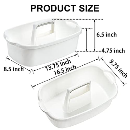 TOPZEA 2 Pack Cleaning Supplies Caddy, Large Plastic Cleaning Supply Organizer Bucket with Handle Portable Housekeeping Shower Tote Caddy Under Sink Tool Storage Baskets for Dorm, Bathroom, Household