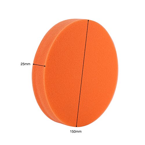 10 pcs 6 inch Sponge Polishing Waxing Buff Pads Set Kit for Car Polisher Buffer Orange (6'' 10PCS)
