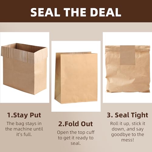 (15-Pack) Calvana Super Strong Compactor Bags, Heavy-Duty Kitchen Paper Trash Bags with Leak Proof Plastic Liner, Fits GE Model Compactors with Rectangular Containers, Includes 15 Sticker Seals - style: (15 Pack) Trash Bags + Stickers