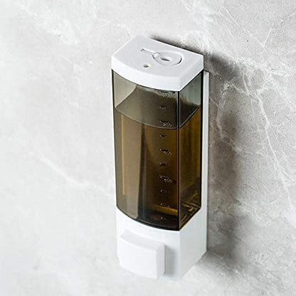 Soap Dispensers 250ml ABS Plastic Drill Free with Adhesive or Wall Mount with Screws Liquid Hand Shower Dispenser for Bathroom or Kitchen - size: 1-Chamber