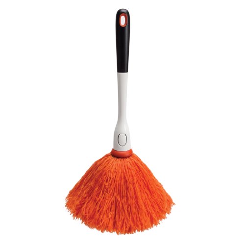 OXO Good Grips Microfiber Delicate Duster | Traps dust without chemicals, gentle on delicate surfaces, with a comfortable non-slip handle and replaceable head