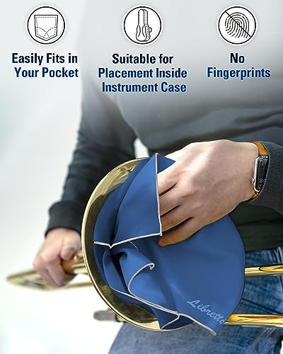 Libretto Microfiber Polish Cloth, 3 Useful Sizes in 1 Pack, Violin and Cello Cleaning & Polishing Products, Blue, Lint-Free, Super Soft, Gift, for Piano, Guitar, Ukulele, Trumpet, Saxophone, Laptop - color: blue