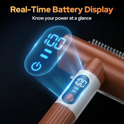 Electric Grill Brush for Outdoor, 2026 BBQ Grill Cleaner with Digital Display, Variable Speed Cordless Grill Brush, Waterproof & Replaceable Heads Grill Cleaning Brush for Barbecue Grates