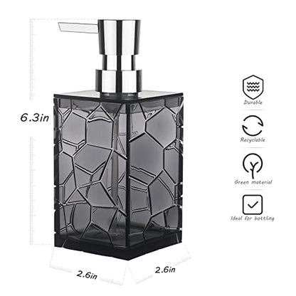 YAUKPH 2 Pack Grey Rust Proof Soap Dispenser | Acrylic material for bathroom and kitchen countertops - color: 2 Pack Gray