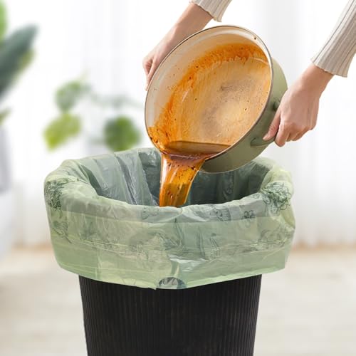 300 Count No-Tear Large Trash Bags Drawstring - Extra Thick Green Large Garbage Bags Unscented Strong Plastic Waste Basket Liners for Kitchen Car Office (45x45cm)