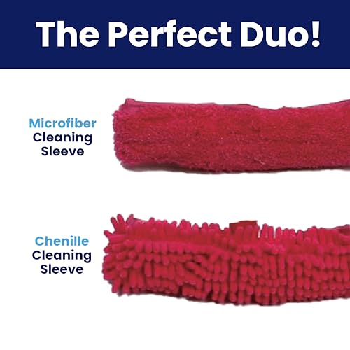Microfiber Window Cleaner – Dual Heads & Telescoping Handle (Raspberry)