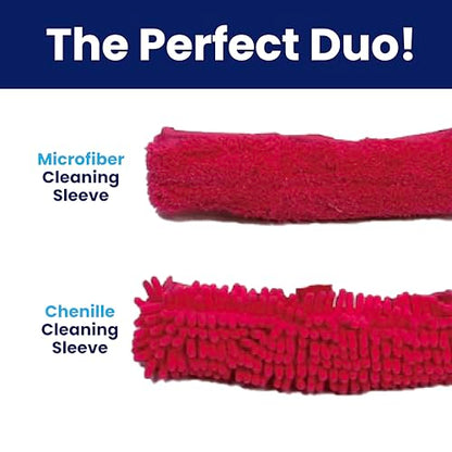 Microfiber Window Cleaner – Dual Heads & Telescoping Handle (Raspberry)