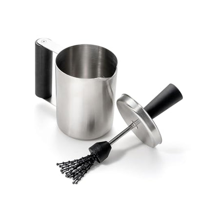 Outset Basting Brush and Pot, Stainless Steel Sauce Brush and Cup For Grill and Kitchen - size: 6.75" Stainless Steel