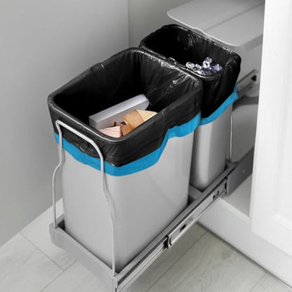 15 Gallon 120 Counts Strong Drawstring Trash Bags Garbage Bags by Teivio, Bathroom Trash Can Bin Liners, Plastic Bags for home office kitchen, Black - style: 120-15Gallon-Black