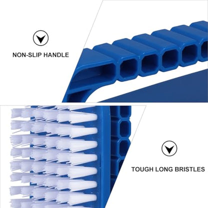 SEWACC Heavy Duty Handheld Scrub Brush for Pool Bathroom Kitchen with Non-Slip Handle Stiff Bristles for Cleaning Tiles Corners Floors and Grime Removal