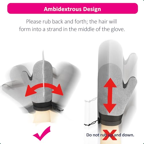 Double-Sided Pet Hair Remover Glove | Enhanced Electrostatic Adsorption | for Couch, Furniture, Carpet, Curtain Pet Fur Cleaner | Reusable Cat & Dog Hair Removal Tool