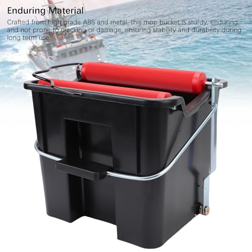 Akozon 14L Foot Pressure Pedal Spin Mop Bucket - Labor Saving Floor Cleaning System for Home and Marine Boat