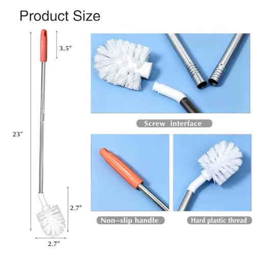 2-Pack Bucket Brush, Kettle Brush, Cleaning Extra Long Bottles, Gallon Jug Cleaner, Water Bottle Cleaner, Stainless Steel，Multi-Scenario