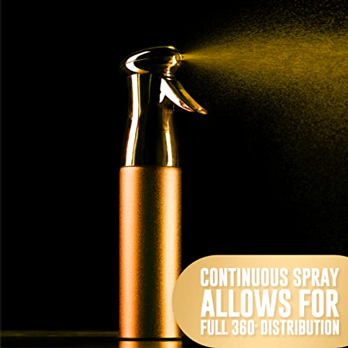 Colortrak Luminous Spray Bottle, 250ml/8.5oz Bottle with Full 360° Distribution, Easy-Use Pump, Quick View Window to Monitor Water Level, Eco-Friendly, Gold - color: Gold