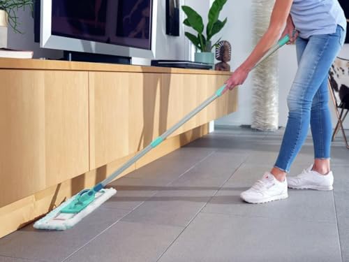 Leifheit Profi XL Micro Duo + Duster Static Floor Wiper (Turquoise, Wood, Marble, Tile)