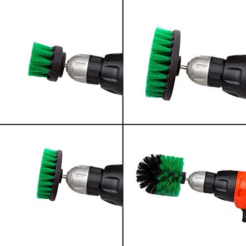 4 Packs Drill Brush Kit, Drill Scrubber Attachment Set for Cleaning Kitchen, Stove, Cabinet, Counter, Carpet, Linoleum