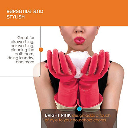 Casabella Premium Waterblock Reusable Household Cleaning Gloves, Medium (Pack of 2) - size: Medium (Pack of 2)
