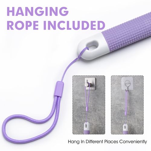 Backski Back Scrubber Anti Slip for Shower, Long Handle Bath Brush with Stiff and Soft Bristles for Exfoliation, Dual-Use Shower and Dry Body Brush(Purple) - color: Purple