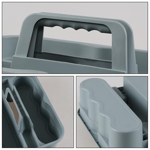 Zopnny Multiuse Caddy Organizer with Handle, Plastic Shower Caddy Basket, Divided Storage Tote Holder for Bathroom, Shower, Cleaning, Kitchen, Office, Dorm (6-Pack)