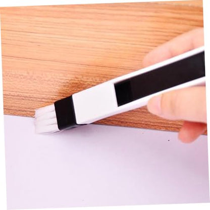 Yardwe 11pcs Window Door Track Cleaning Brush Set with Dustpan, Detachable Keyboard Dustpan Brush, Multipurpose Crevice and Groove Cleaner for Household and Office Use, Black