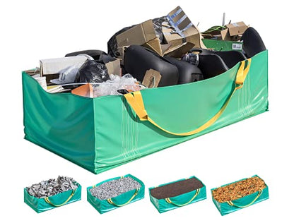 TidyFriend Dumpster Bag for Waste Management Hold up to 3,500 lbs, Heavy Duty, Reusable & Foldable Yard Waste Container for Home Renovation & Yard Cleanup, Debris, Landscaping, Roofing Shingles - size: 1 Pack, style: 96 Inches Length