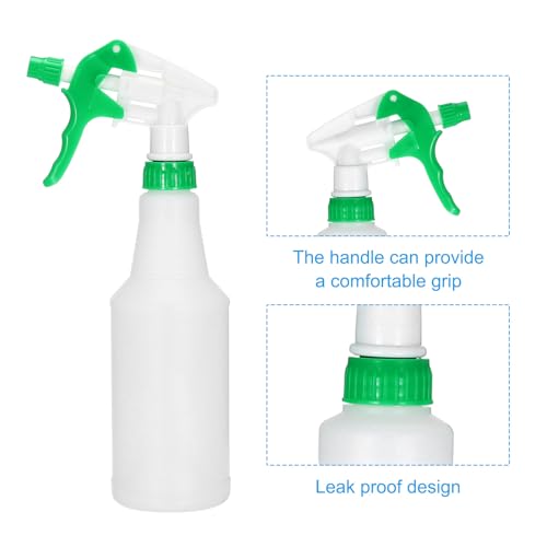 PATIKIL 500ml/16oz Plastic Spray Bottles, 3pcs Adjustable Nozzle Leak Proof Empty Water Mist Stream Sprayer for Cleaning Solutions Plants Hair, Green - size: 500ml/16oz