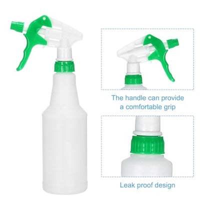 PATIKIL 500ml/16oz Plastic Spray Bottles, 3pcs Adjustable Nozzle Leak Proof Empty Water Mist Stream Sprayer for Cleaning Solutions Plants Hair, Green - size: 500ml/16oz