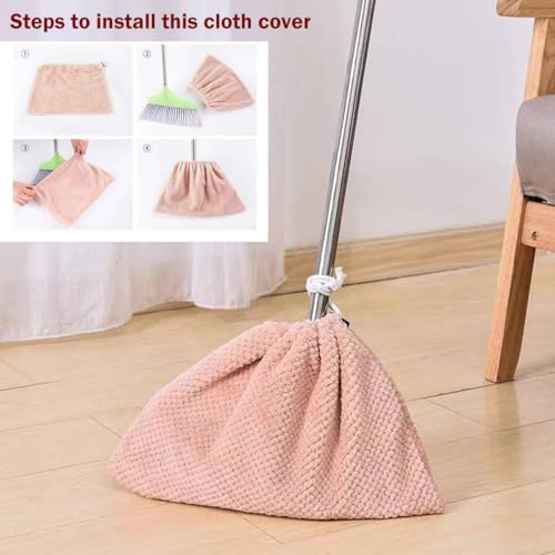2 Pack Broom Cloth Covers Wet or Dry Cleaning Mops with Adjustable Drawstring Closure Multi-Purpose Microfiber Floor Towel Washable Reusable Cleaning Cloth for Pet Hair, Dust, Stain, Windows (Red) - color: Red