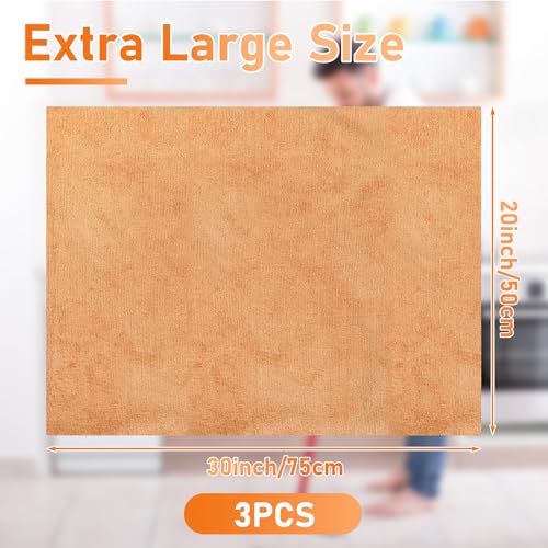 Newwiee 3 Pcs Extra Large Microfiber Cleaning Cloth 30" x 20" Washable Reusable Microfiber Towel Streak Free Lint Free Cloth for Cleaning Home Glass Office Window Bathrooms (Light Green,Blue,Orange) - color: Light Green, Blue, Orange