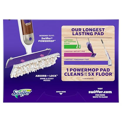 Swiffer PowerMop Wood Mopping Pad Refills for Floor Cleaning, 5 count