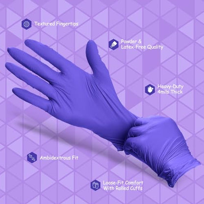 PElPU Nitrile Gloves, Disposable cleaning, Powder Free, Latex Free, Non-Sterile Protective Gloves - size: Small (Pack of 100)